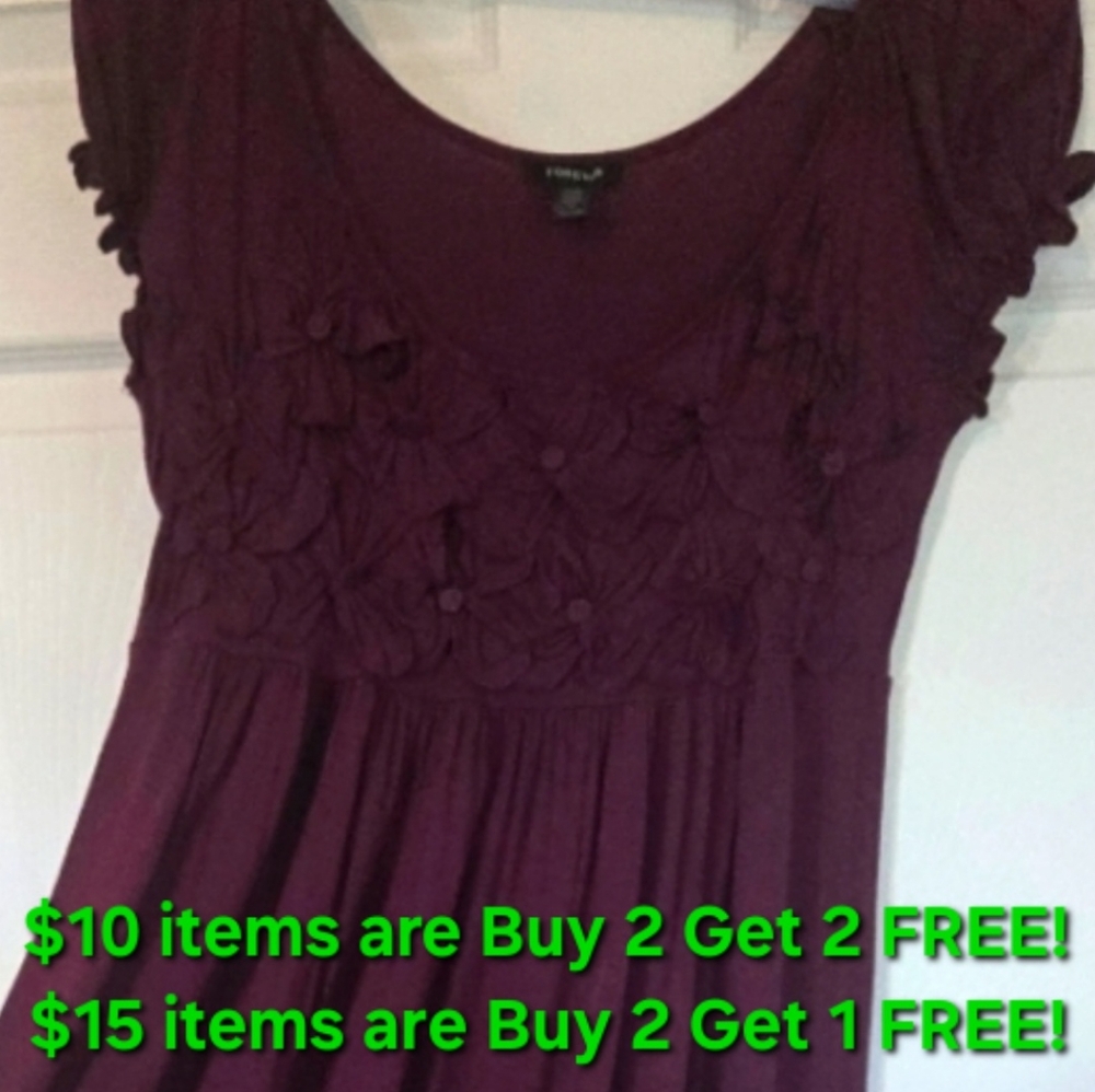 FOREVER PURPLE DRESS WITH FLOWER BODICE